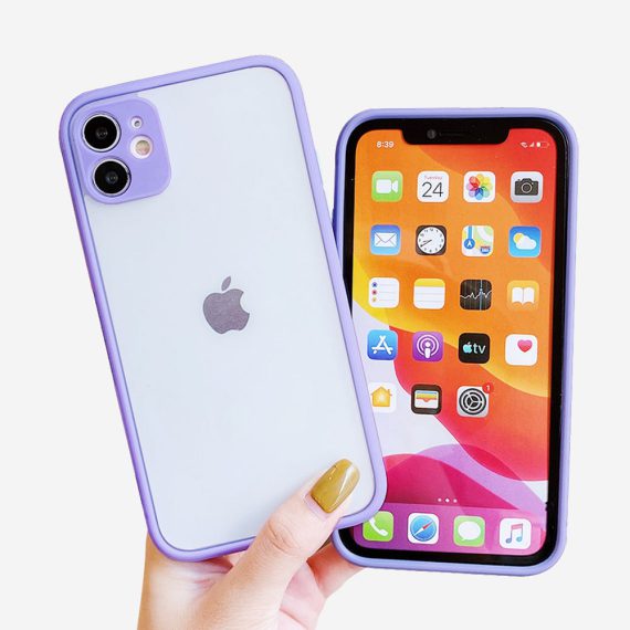 etui iphone 11 silikonowe fioletowe z kolorowymi przyciskami 3