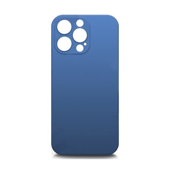 Etui do iPhone 12 Pro silikonowe z mikrofibrą soft touch z osłoną na aparat, ciemnoniebieski