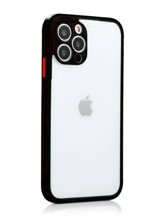 etui iphone 12 pro silikonowe czarne z kolorowymi przyciskami 2