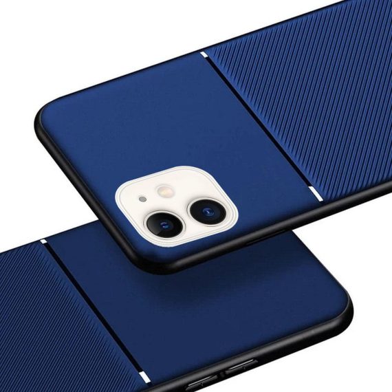 etui iphone 12 silikonowe z osłoną na aparat granatowe 3