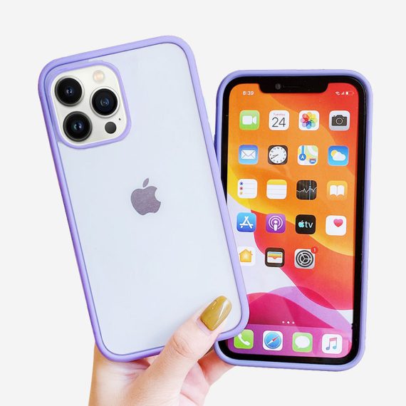 etui iphone 13 pro silikonowe fioletowe z kolorowymi przyciskami