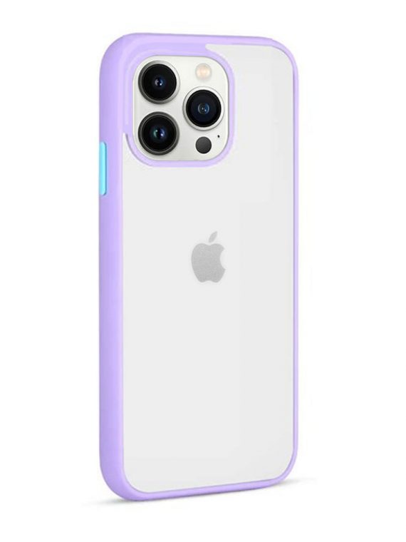 etui iphone 13 pro silikonowe fioletowe z kolorowymi przyciskami 1