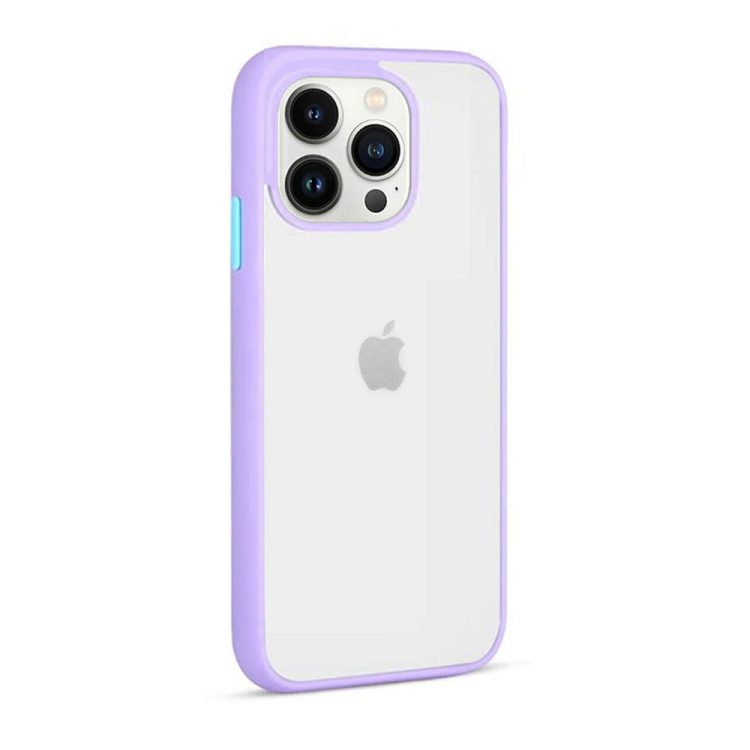 etui iphone 13 pro silikonowe fioletowe z kolorowymi przyciskami 1