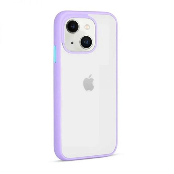 Etui do iPhone 13 Soft Matt protect fioletowe silikonowe z kolorowymi przyciskami