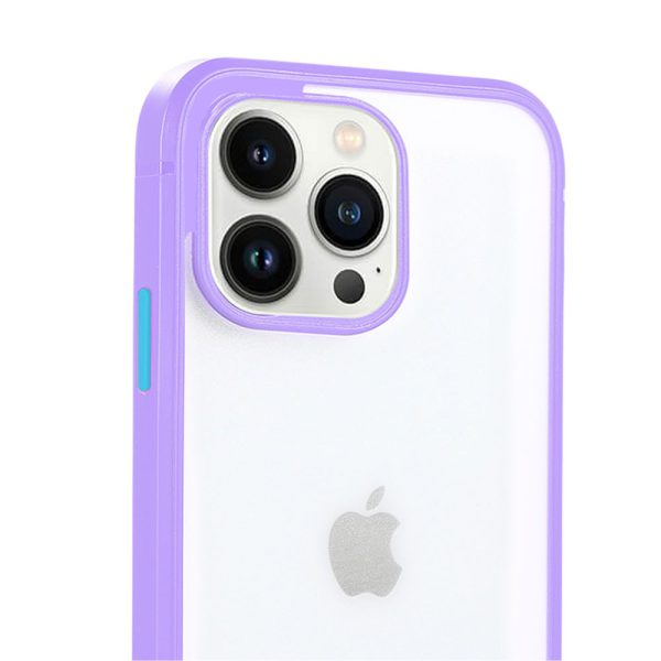 etui iphone 13 pro silikonowe fioletowe z kolorowymi przyciskami 2