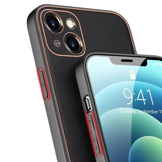 etui iphone 13 elegancka skóra czarne 4