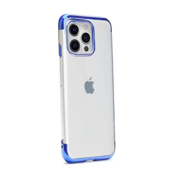 etui iphone 13 pro silikonowe przeźroczyste niebieska ramka 1