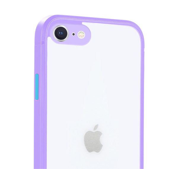 etui iphone 7 8 se silikonowe fioletowe z kolorowymi przyciskami 2
