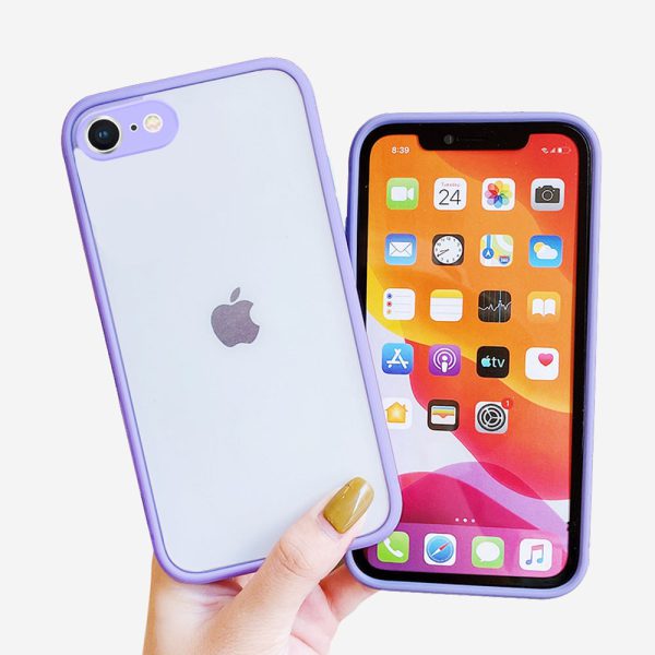 etui iphone 7 8 se silikonowe fioletowe z kolorowymi przyciskami 3