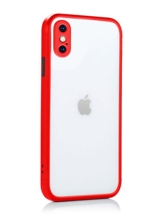 etui iphone x xs silikonowe czerwone z kolorowymi przyciskami 1
