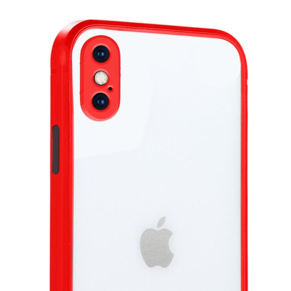 etui iphone x xs silikonowe czerwone z kolorowymi przyciskami 2