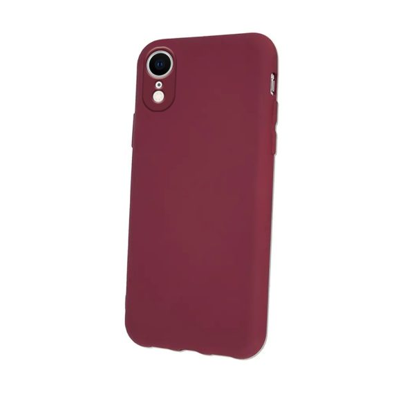 etui iphone xr matowe silikonowe mikrofibra bordowe z osłoną aparatu 2