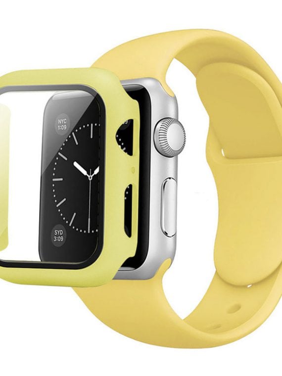 etui+pasek apple watch żółty
