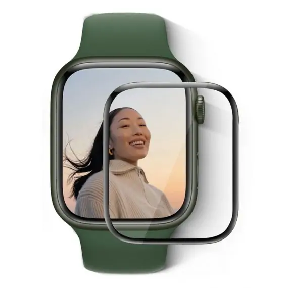 Szkło hybrydowe 5D niewidoczne na cały ekran do Apple Watch Series 8/7 – 45 mm