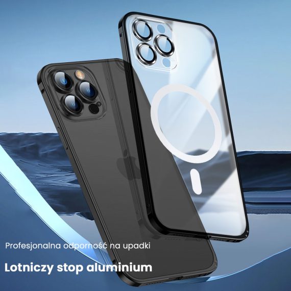 etui do iphone 13 pro metalic gold frame oryginal matowe, złota ramka, ochrona aparatu