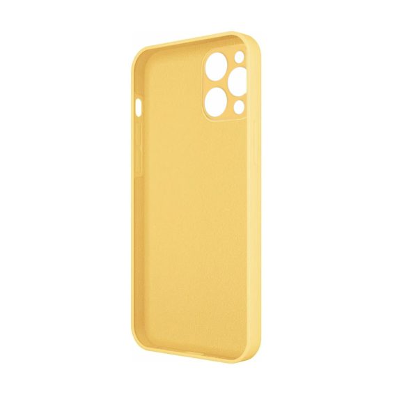 etui do iphone 13 pro max silikonowe z mikrofibrą premium soft touch szafranowy żółty 6
