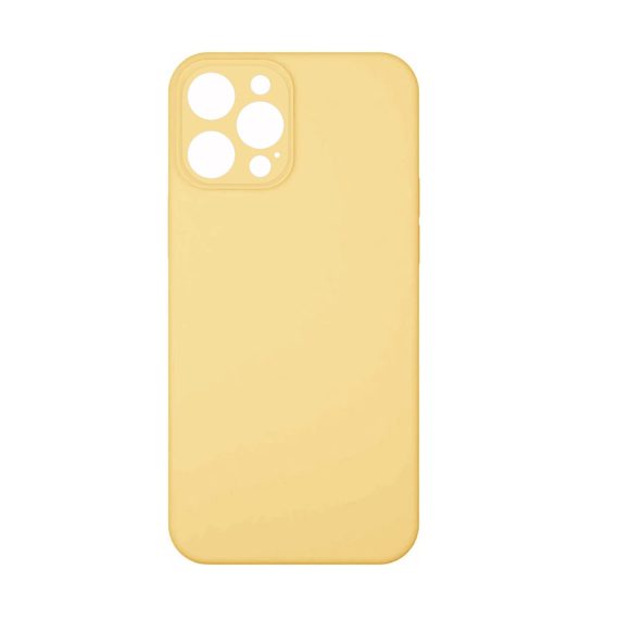 etui do iphone 13 pro max silikonowe z mikrofibrą premium soft touch szafranowy żółty 7