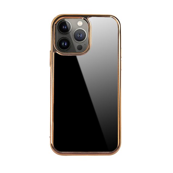 Etui do iPhone 13 Pro Gold Elegance czarne, złota ramka