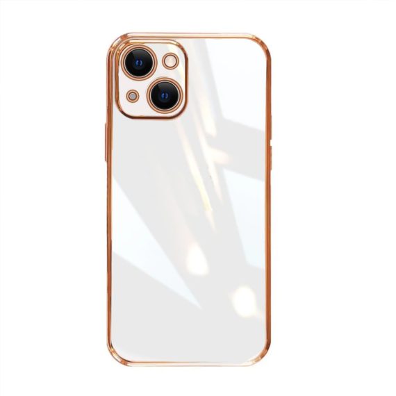 Etui do iPhone 13 mini luksusowe białe Deep White ze złotą ramką