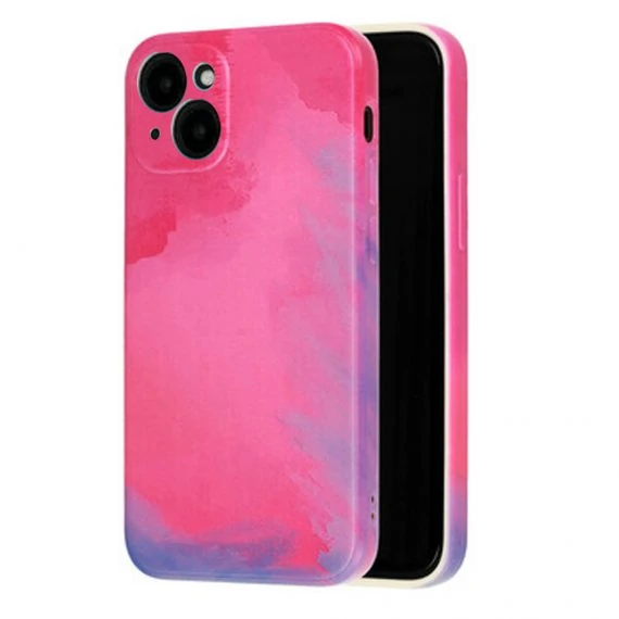 Etui do iPhone 13 watercolor painting, elastyczne malowane Pink Splash, różowe