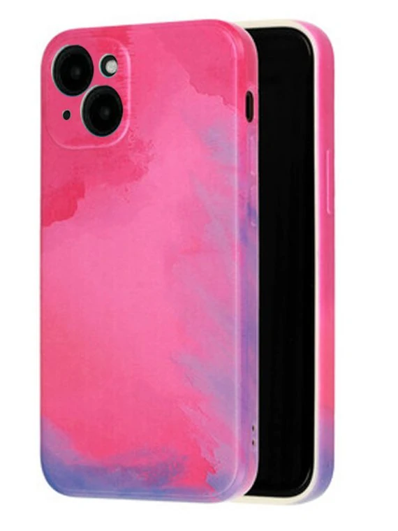 etui do iphone 13 watercolor painting elastyczne malowane pink splash