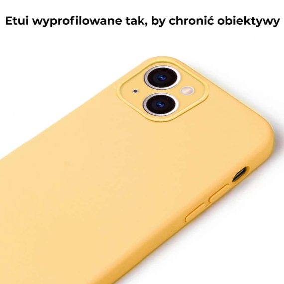 etui do iphone 13 13 mini silikonowe z mikrofibrą premium soft touch szafranowy żółty 2