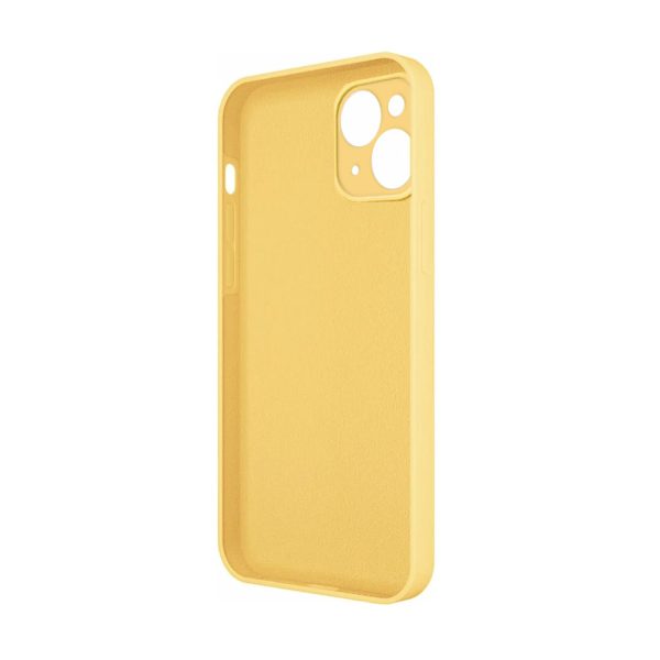 etui do iphone 13 13 mini silikonowe z mikrofibrą premium soft touch szafranowy żółty 4