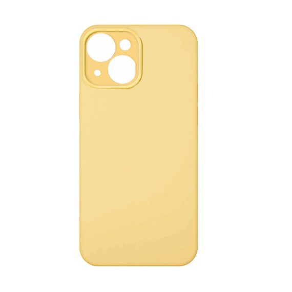 etui do iphone 13 13 mini silikonowe z mikrofibrą premium soft touch szafranowy żółty 5