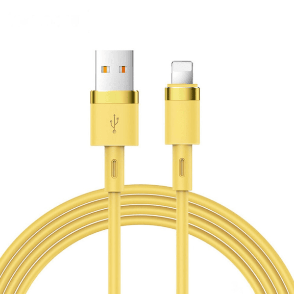 kabel usb lightning 2,4a 1,2m silikonowy żółty