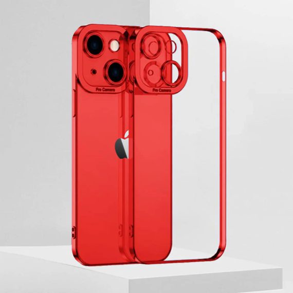 etui do iphone 13 camera high pro original red czerwona ramka