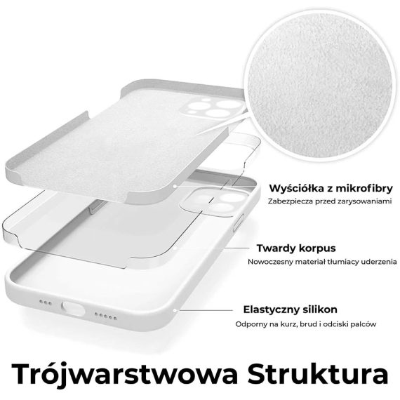 etui iphone 12 pro silikonowe z osłoną na aparat białe 2