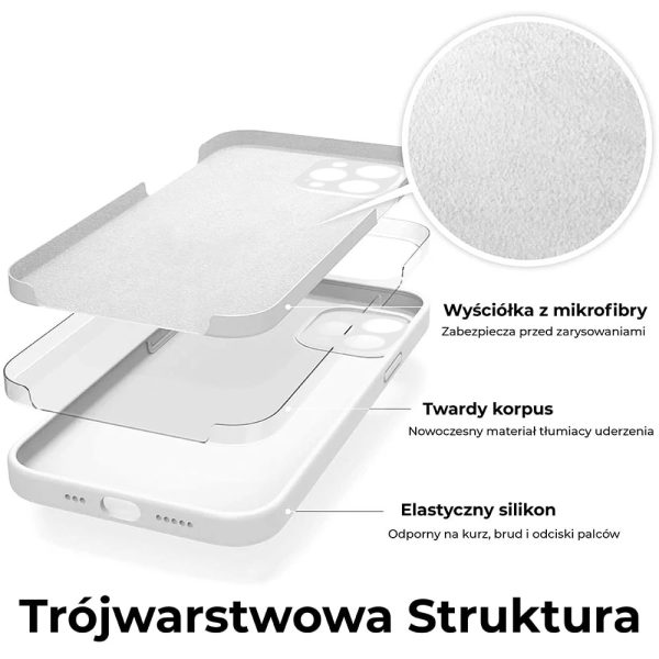 etui iphone 12 pro silikonowe z osłoną na aparat białe 2