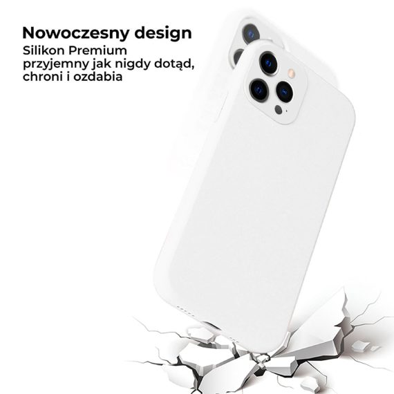 etui iphone 12 pro silikonowe z osłoną na aparat białe 6