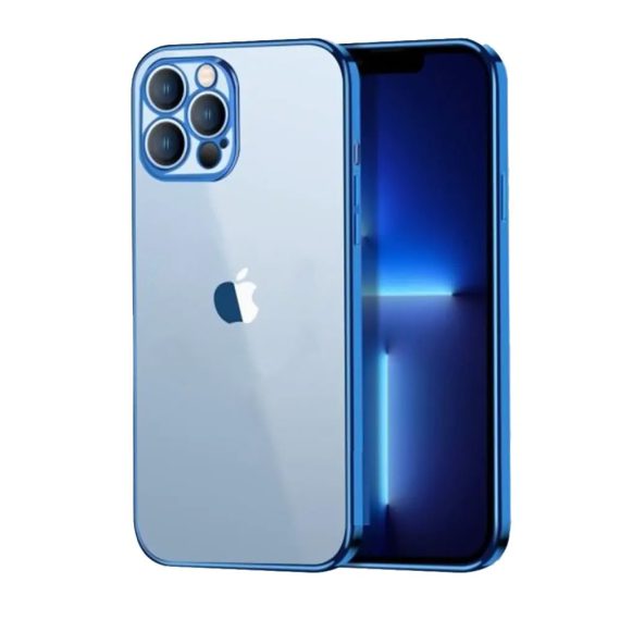 Etui do iPhone 13 Pro Max premium blue z osłoną kamery, górski niebieski