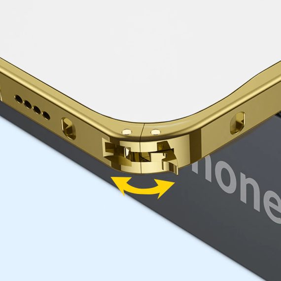etui iphone 13 pro unique case gold frame 3