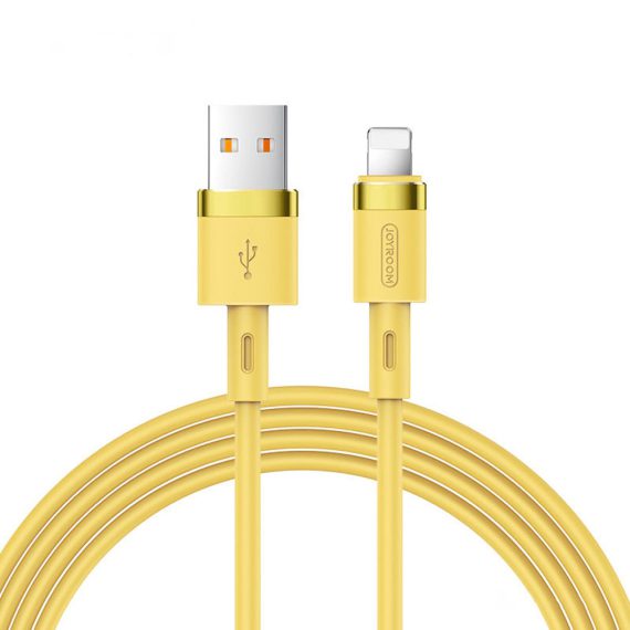 Kabel USB Lightning 2,4A 1,2m Bardzo dobra jakość, nie łamie się – żółty