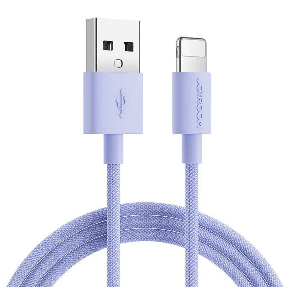 Kabel USB – Lightning, obsługa transmisji danych, 100 cm, fioletowy liliowy