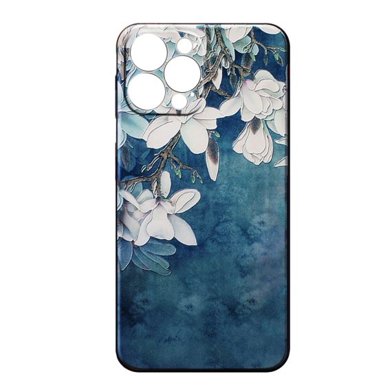 etui iphone 13 pro kwiaty 3d lilea niebieska 2