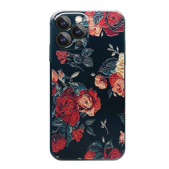 Etui do iPhone 13 Pro Creative Flower 3D kwiaty róże, czarne