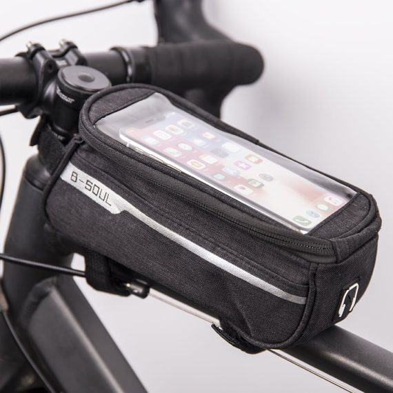 Wodoodporna torba rowerowa do iPhone z uchwytem na telefon czarna