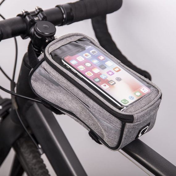 Wodoodporna torba rowerowa do iPhone z uchwytem na telefon szara