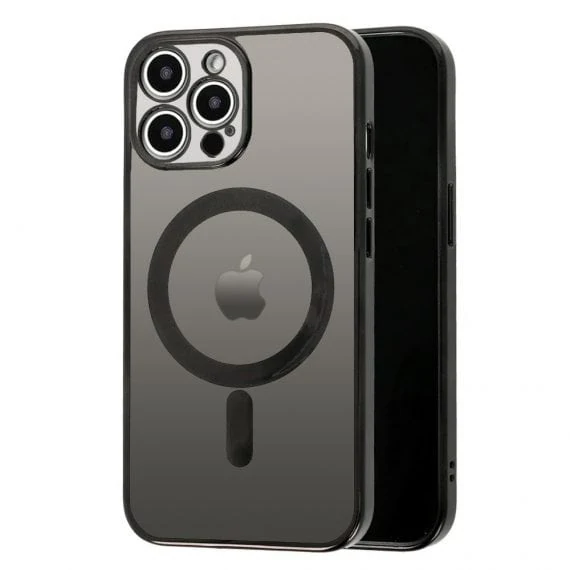 Etui do iPhone 12 Pro Max premium black MagSafe z osłoną kamery, czarne