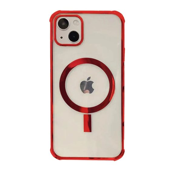 Etui do iPhone 13 czerwone premium MagSafe Luxury z osłoną kamery