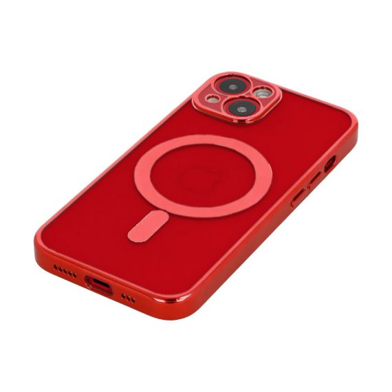etui do iphone 13 czerwone premium magsafe luxury z osłoną kamery