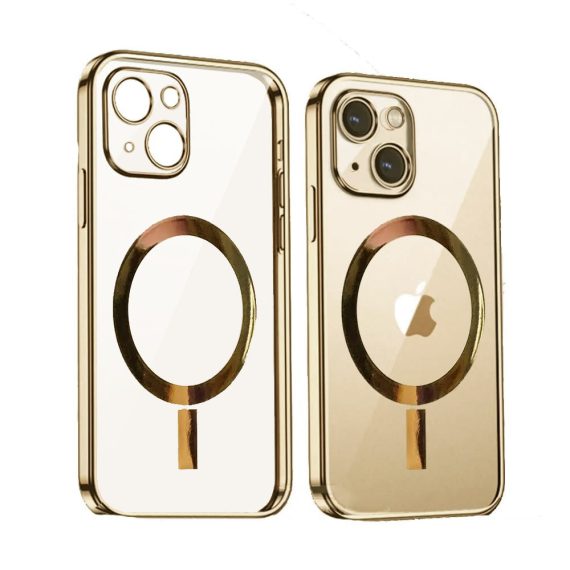 Etui do iPhone 14 premium golden MagSafe z osłoną kamery, złote (OUTLET)