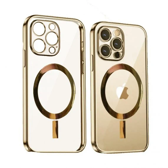 Etui do iPhone 13 Pro Max premium golden MagSafe z osłoną kamery, złote