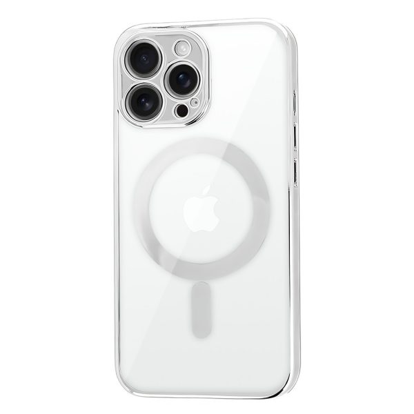 etui do iphone 11 pro max premium silver magsafe z osłoną kamery, srebrne