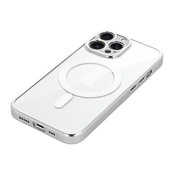 etui do iphone 11 pro max premium silver magsafe z osłoną kamery, srebrne
