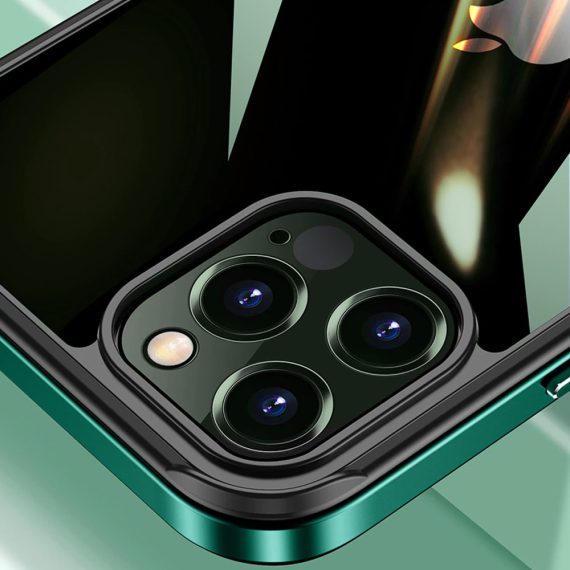 Etui do iPhone 13 Pro z metalową ramka, tył z nanokompozytu – SULADA zielone (7)