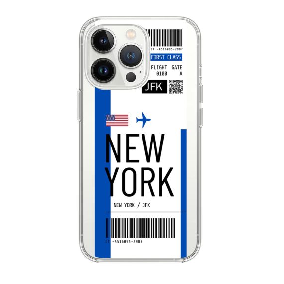 Etui do iPhone 13 Pro z nadrukiem bilet lotniczy New York